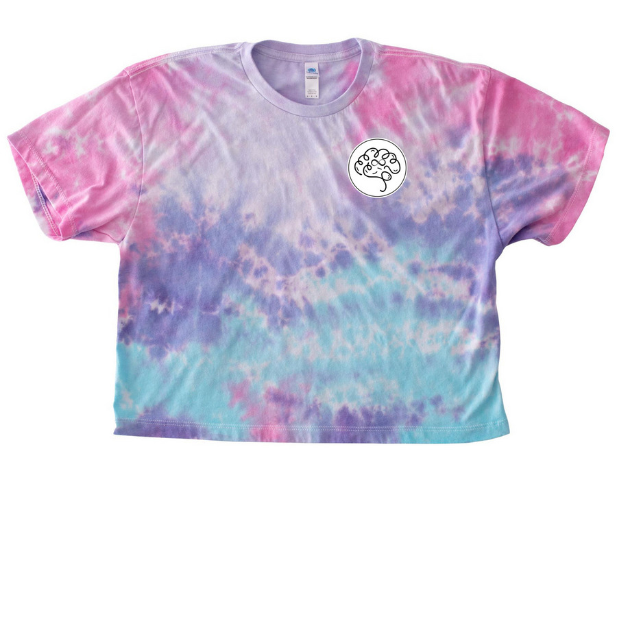 Neurodiversity with pocket circle, a Cotton Candy Women's Tie Dye Cropped Tee
