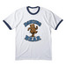 Vintage Dancing Bear T-Shirt, a White/ Navy Cotton Ringer Tee