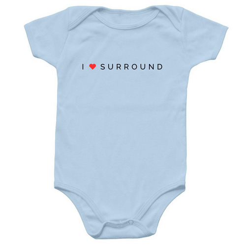 Onsies - Black Lettering, a Light Blue Infant Onesie