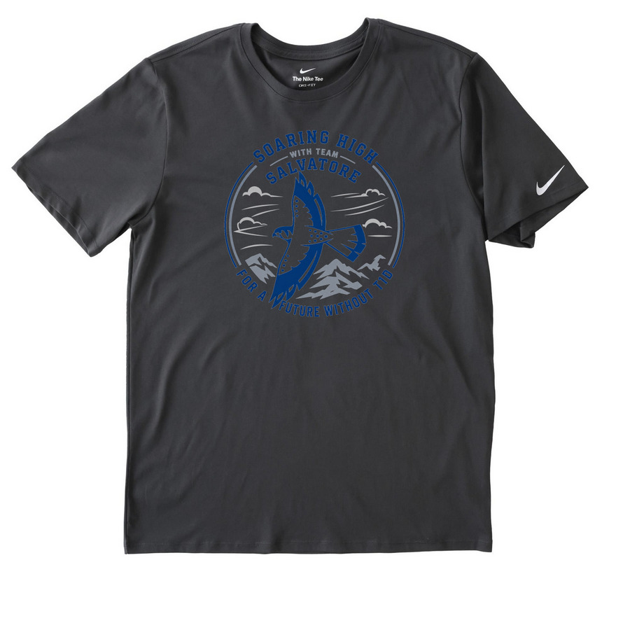Soaring High with Salvatore, a Anthracite Nike Dri-FIT Jersey Blend Performance Tee