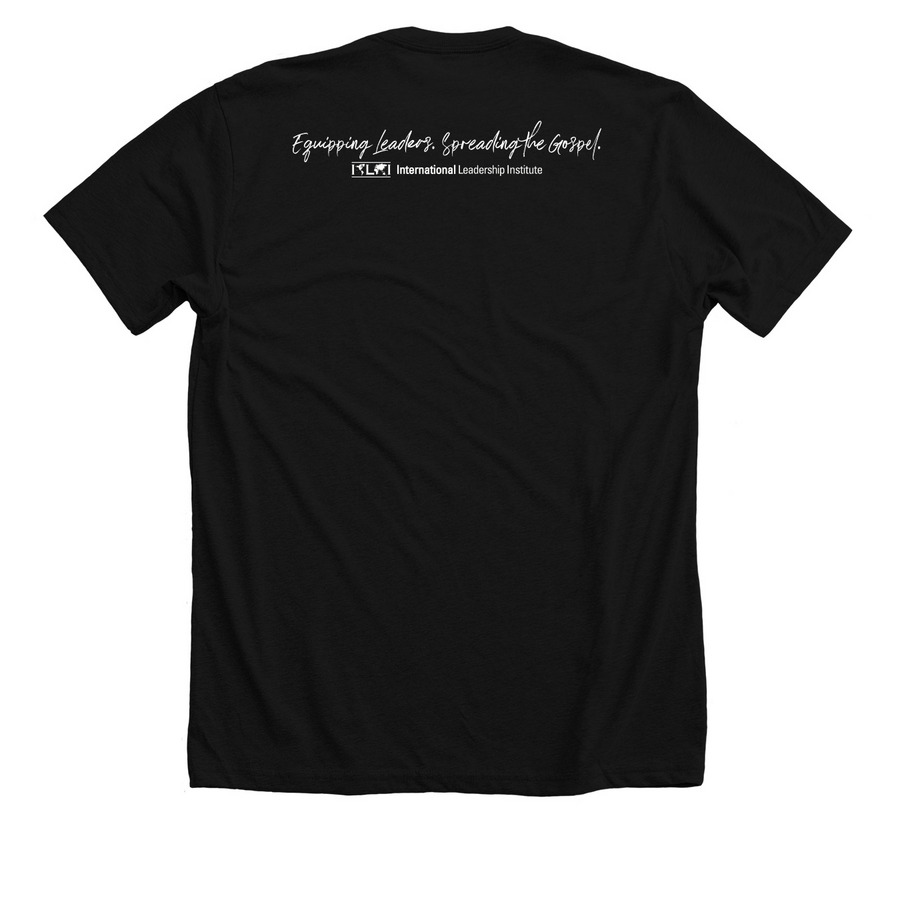 ILI History Makers, a Solid Black Blend Premium Unisex Tee (back-view)