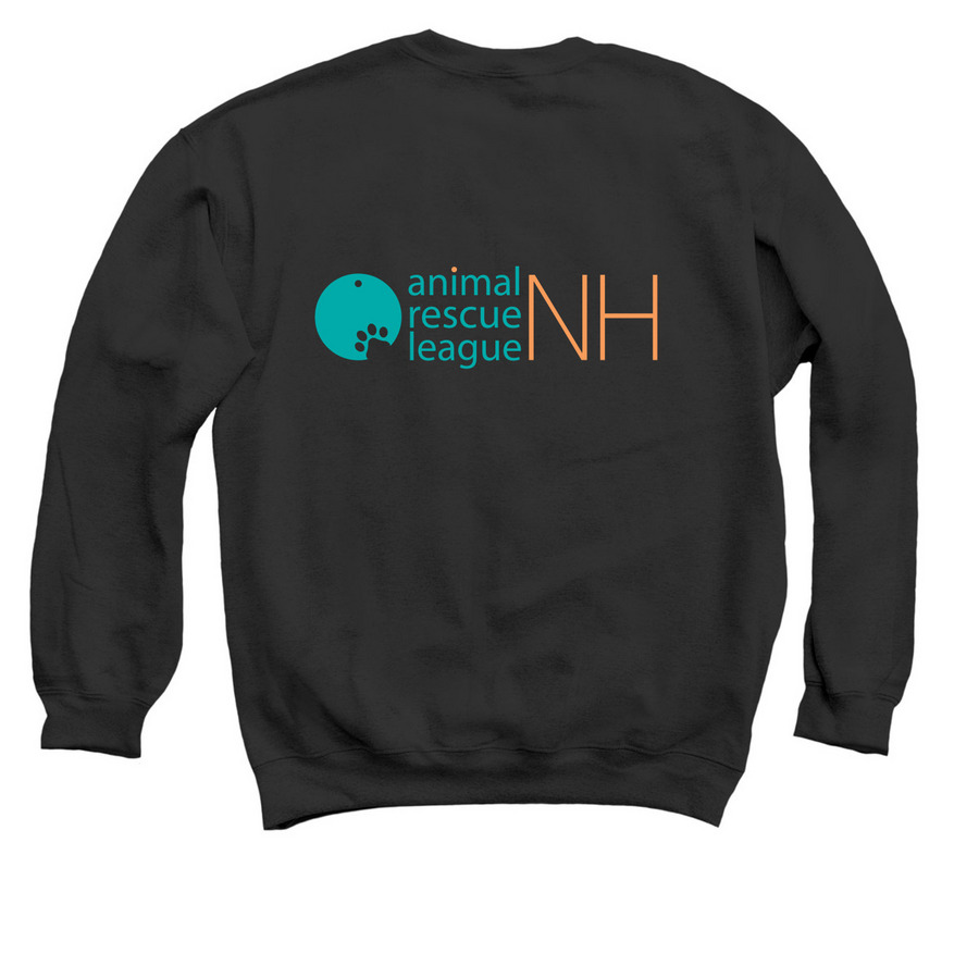Rescued is my Favorite Breed Sweatshirt, a Black Crewneck Sweatshirt (back-view)