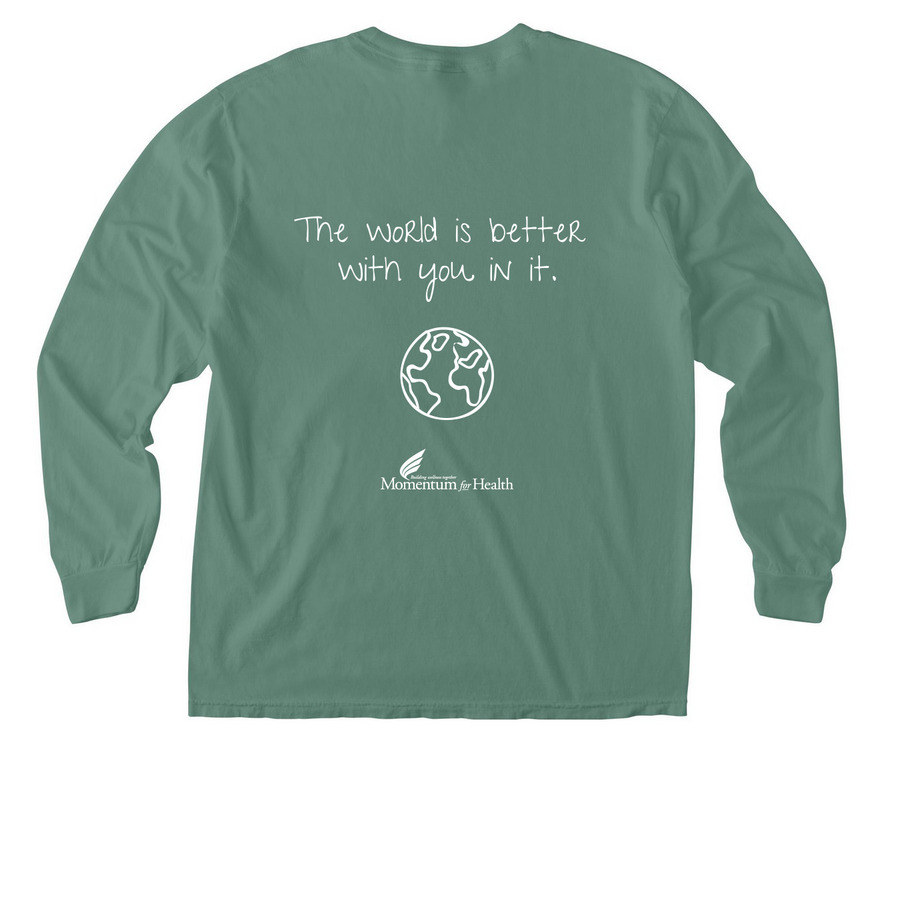 Suicide Prevention Month Long-Sleeve Tee&nbsp;, a Light Green Comfort Colors Long Sleeve Pocket Tee (back-view)