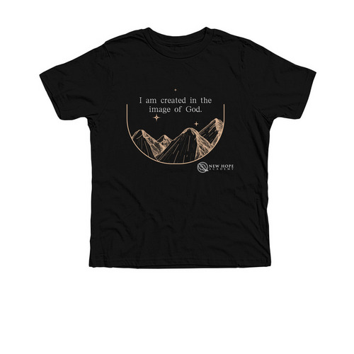Created in Image of God Shirt, a Solid Black Blend Premium Youth Tee
