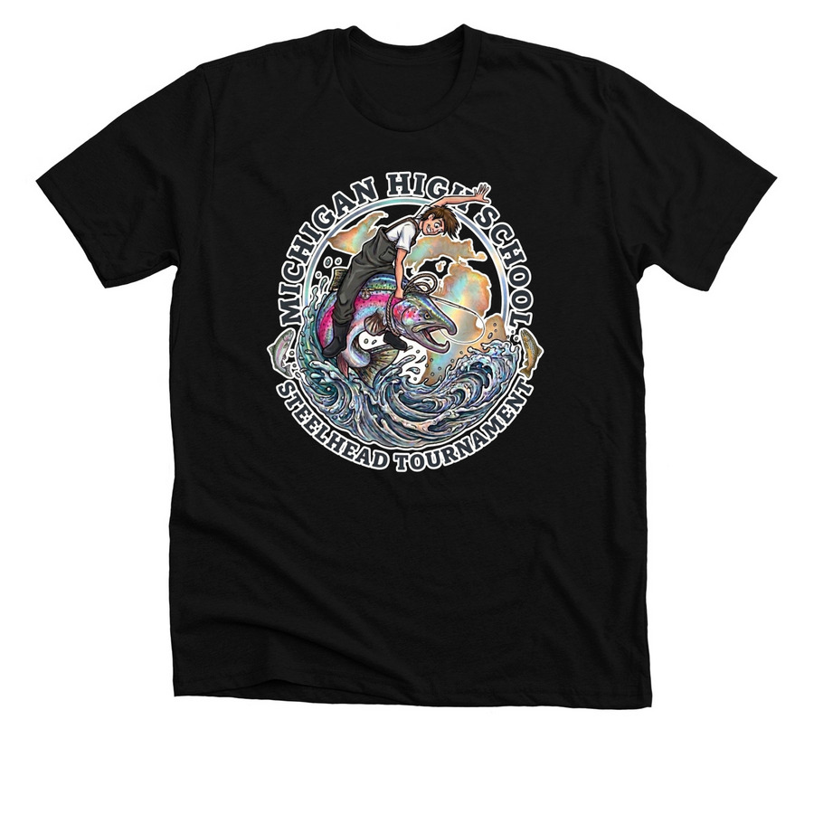 MHSST Male Rider Front- M, a Solid Black Blend Premium Unisex Tee