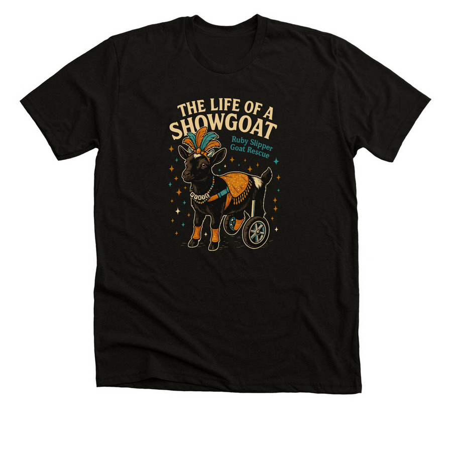 THE LIFE OF A SHOWGOAT, a Black Heather Premium Unisex Tee
