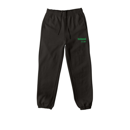 Sweats Small Font Green, a Black Premium Heavyweight Jogger