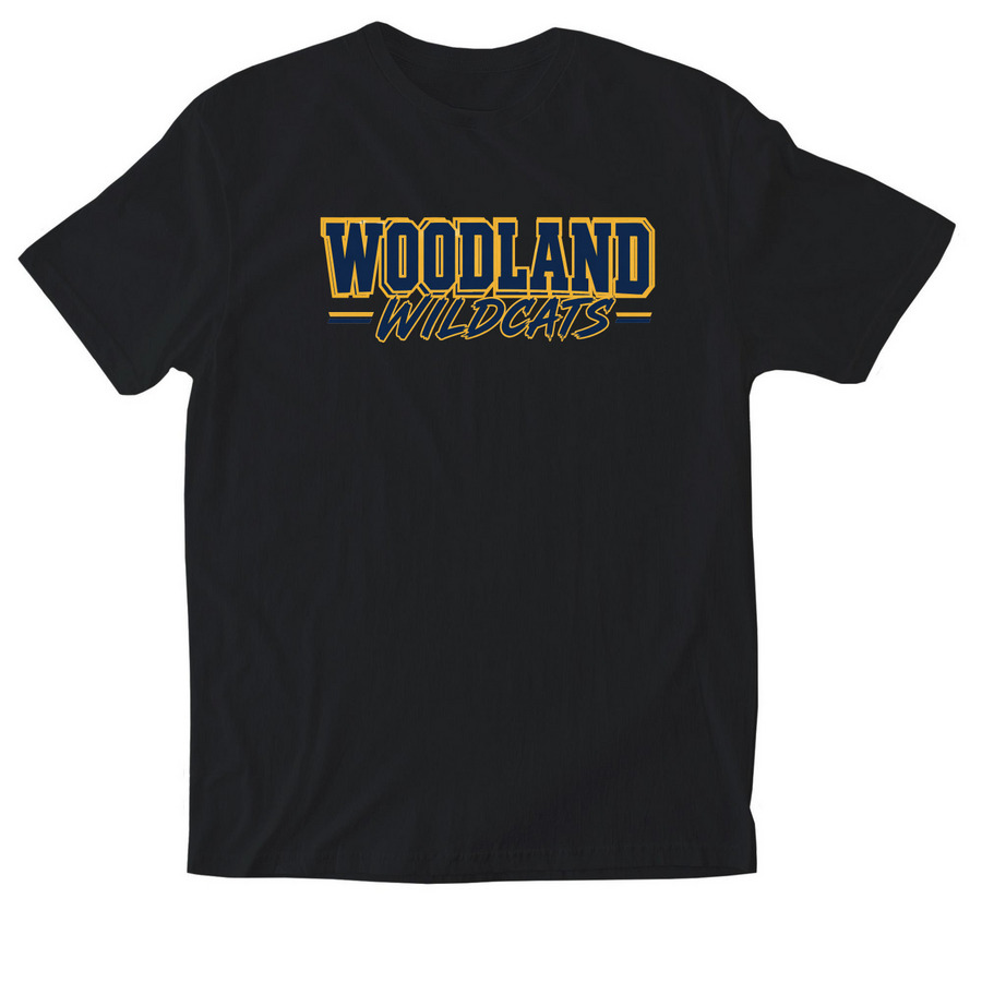 Woodland Elementary School- Block Lettering, a Black Softstyle Cotton Tee