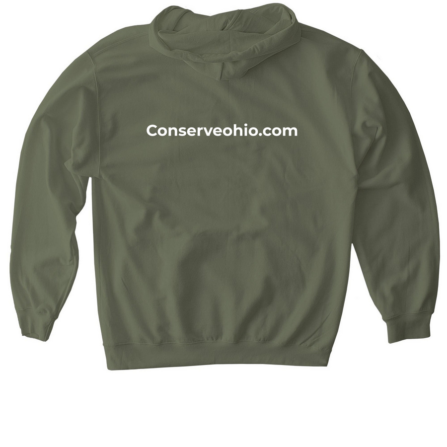 Hoodies, a Military Green Gildan Softstyle Pullover Hoodie (back-view)