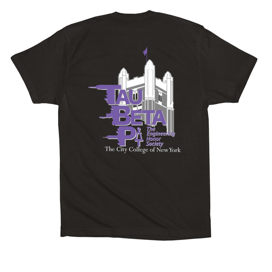 Tau Beta Pi CCNY Collection, a Black Premium Cotton Tee (back-view)