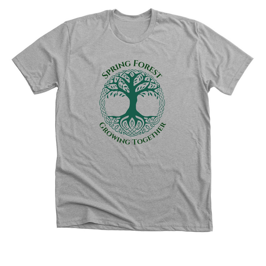 Spring Forest: Growing Together, a Athletic Heather Premium Unisex Tee