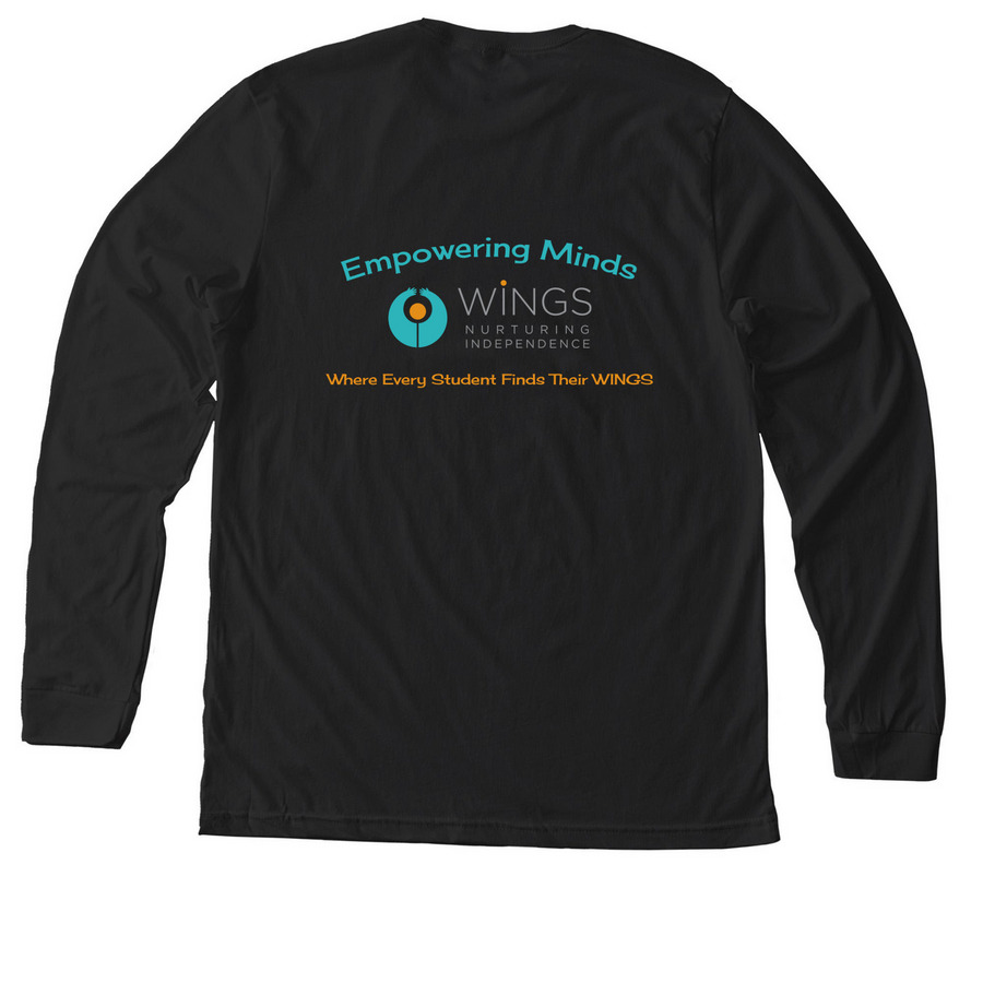 Adult (T-Shirts (S&L) & Tanks) Color Logo, a Solid Black Blend Premium Long Sleeve Tee (back-view)