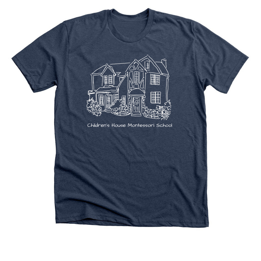 Child & Adult CHMS School Shirt, a Heather Navy Premium Unisex Tee