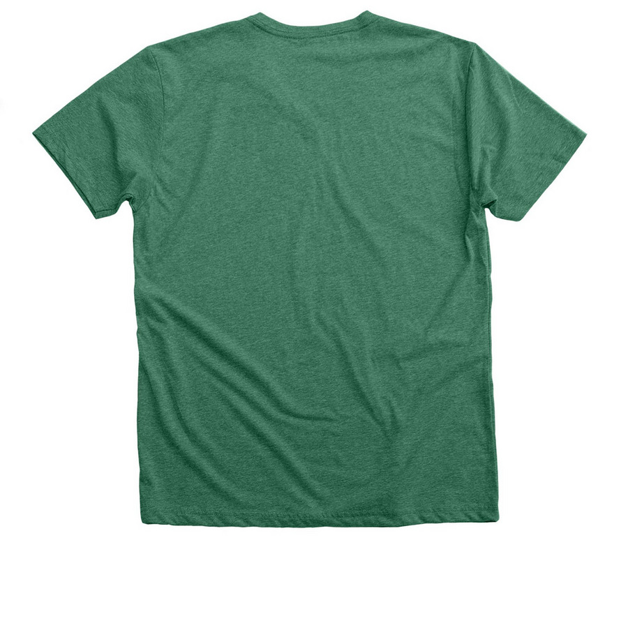 National Trails Day, a Heather Grass Green Premium V-Neck Tee (back-view)