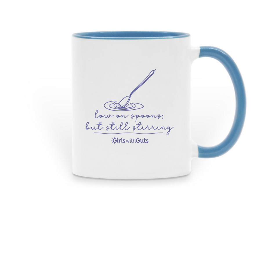 Carry Your Spoons Campaign, a Light Blue Two-Tone Ceramic Mug