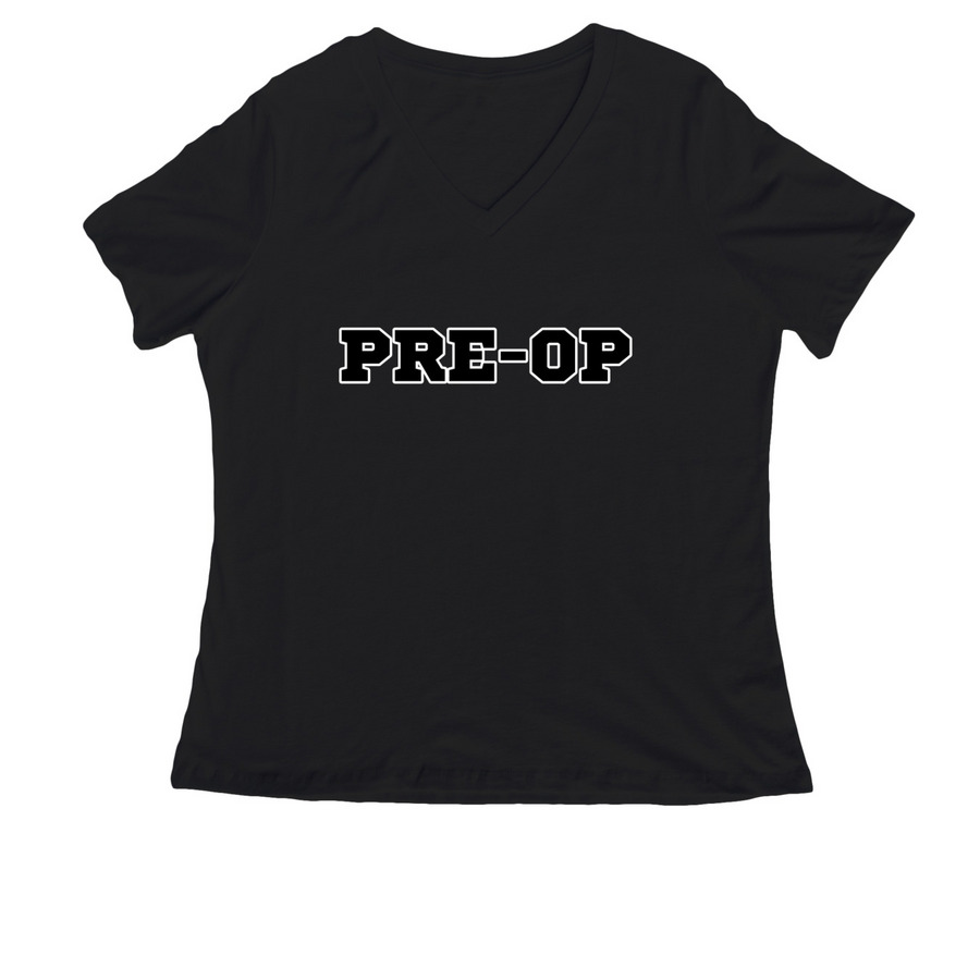 Simple Pre-op, a Black Women's Relaxed V-Neck Tee