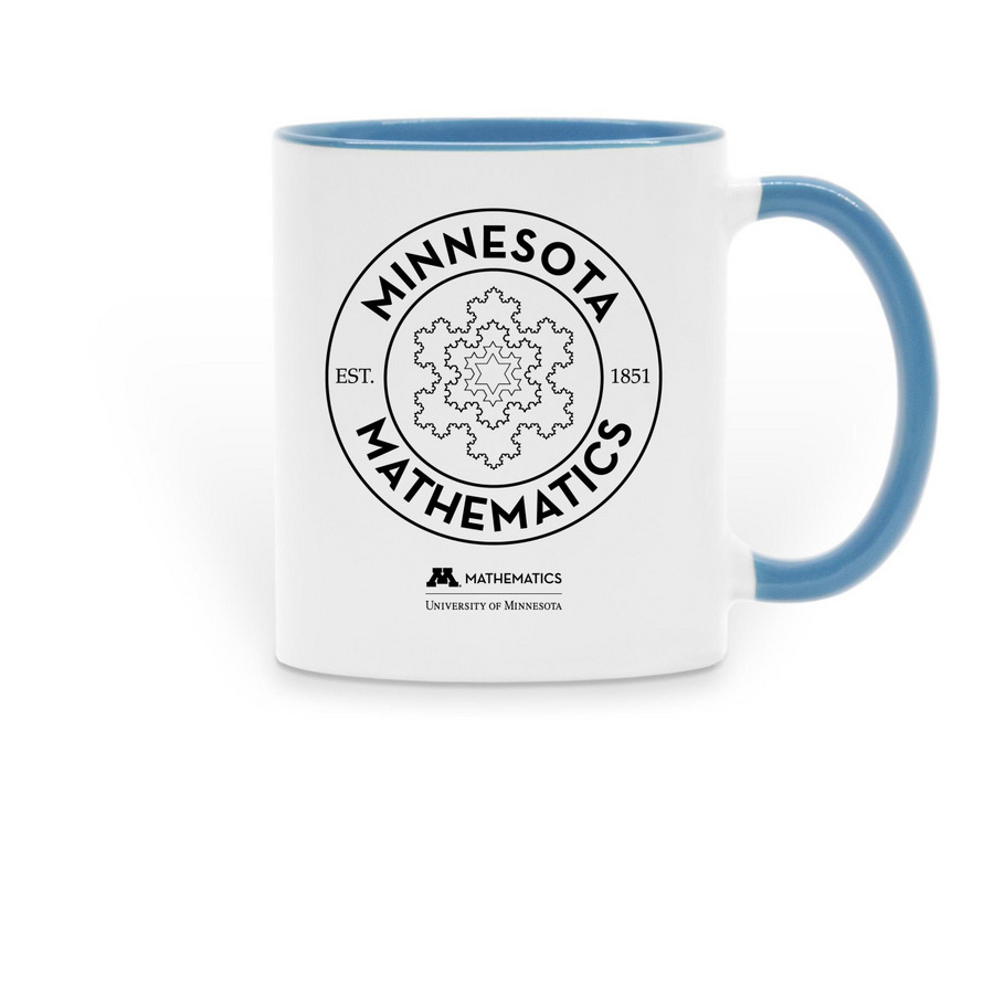 Koch Snowflake, a Light Blue Two-Tone Ceramic Mug