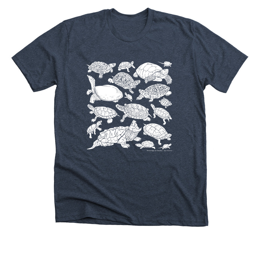 NEW! North American Turtle Shirt!, a Heather Midnight Navy Premium Unisex Tee