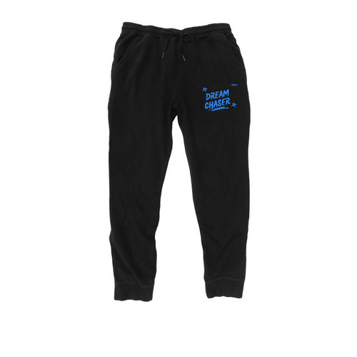 Dream Chasers Sweatpants (Blue 7), a Black Midweight Fleece Joggers