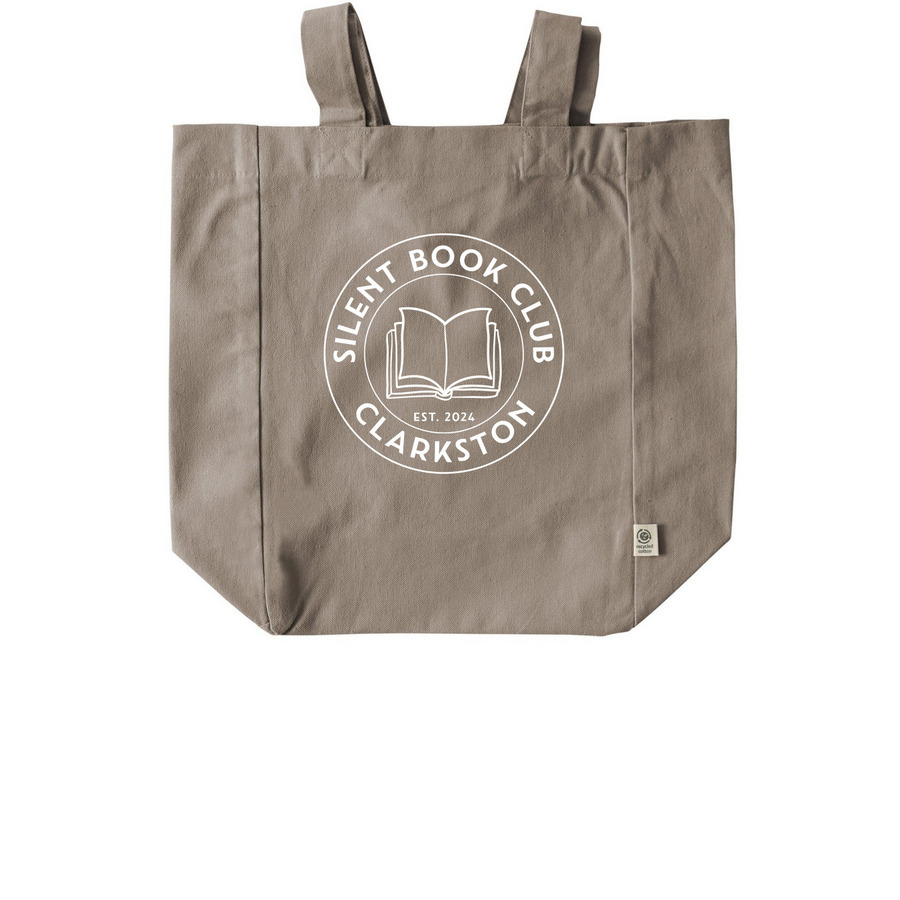 Silent Book Club Clarkston Totes, a Pumice Recycled Cotton Tote Bag