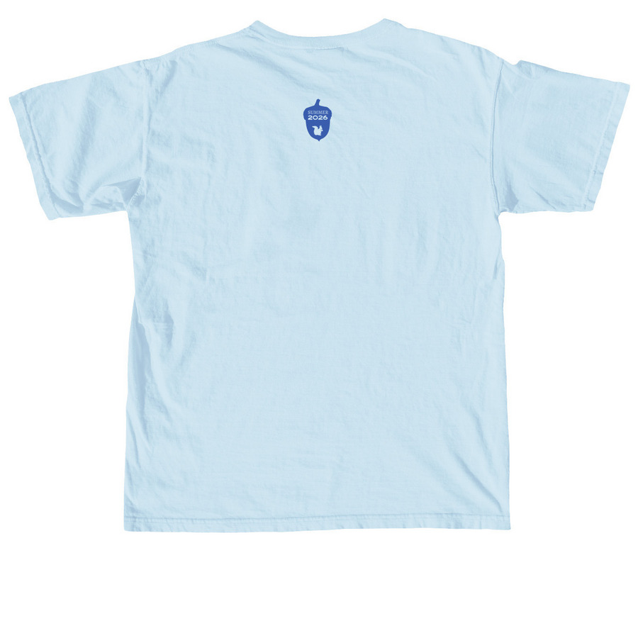 2026 Light Blue Squirrel Island Map T-Shirt, a Chambray Comfort Colors Unisex Tee (back-view)
