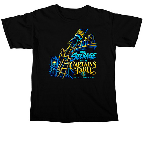 Steerage to Captain's Table 1.0 - Men's, a Black Comfort Colors Unisex Tee