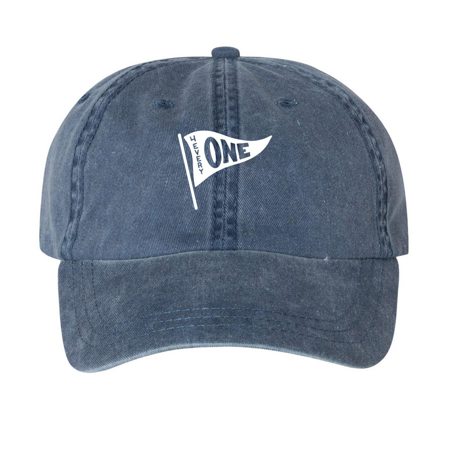 FCC Students 4 Every One Flag (White Design), a Navy Printed Pigment Dye Baseball Cap