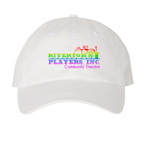 Rivertown Players Pride Hat Collection, a White Printed Pigment Dye Baseball Cap