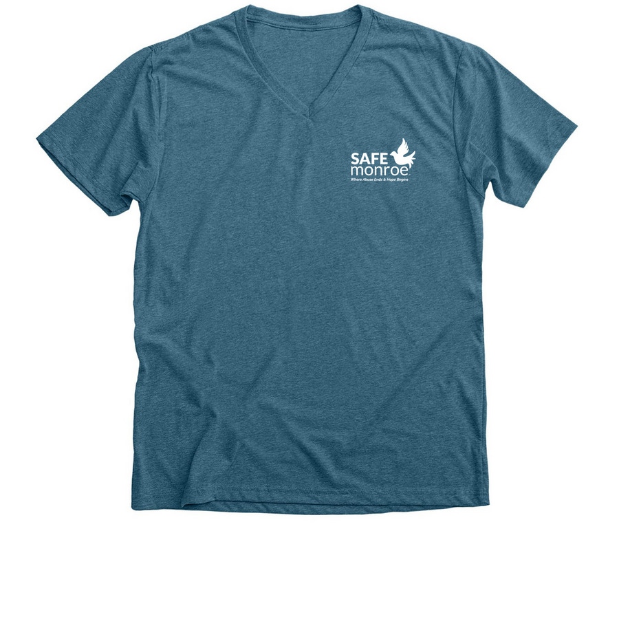 Butterfly Release for Peace, a Heather Deep Teal Premium V-Neck Tee