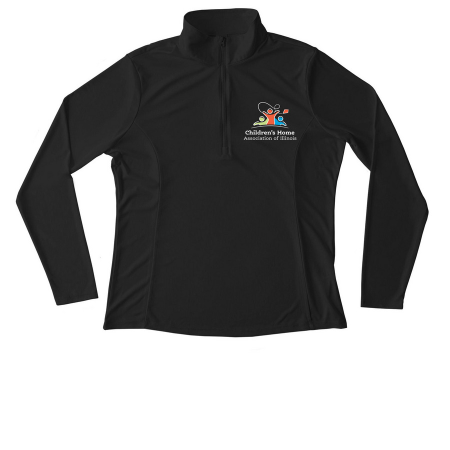 CHAIL Logo Professional Activewear&nbsp;, a Black Women's Performance Quarter Zip Pullover