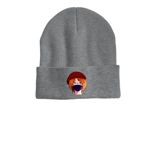 Waldo?s Beanie, a Dark Heather Grey Printed Cuffed Beanie