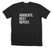 Advocate. Rest. Repeat., a Dark Grey Heather Premium Unisex Tee