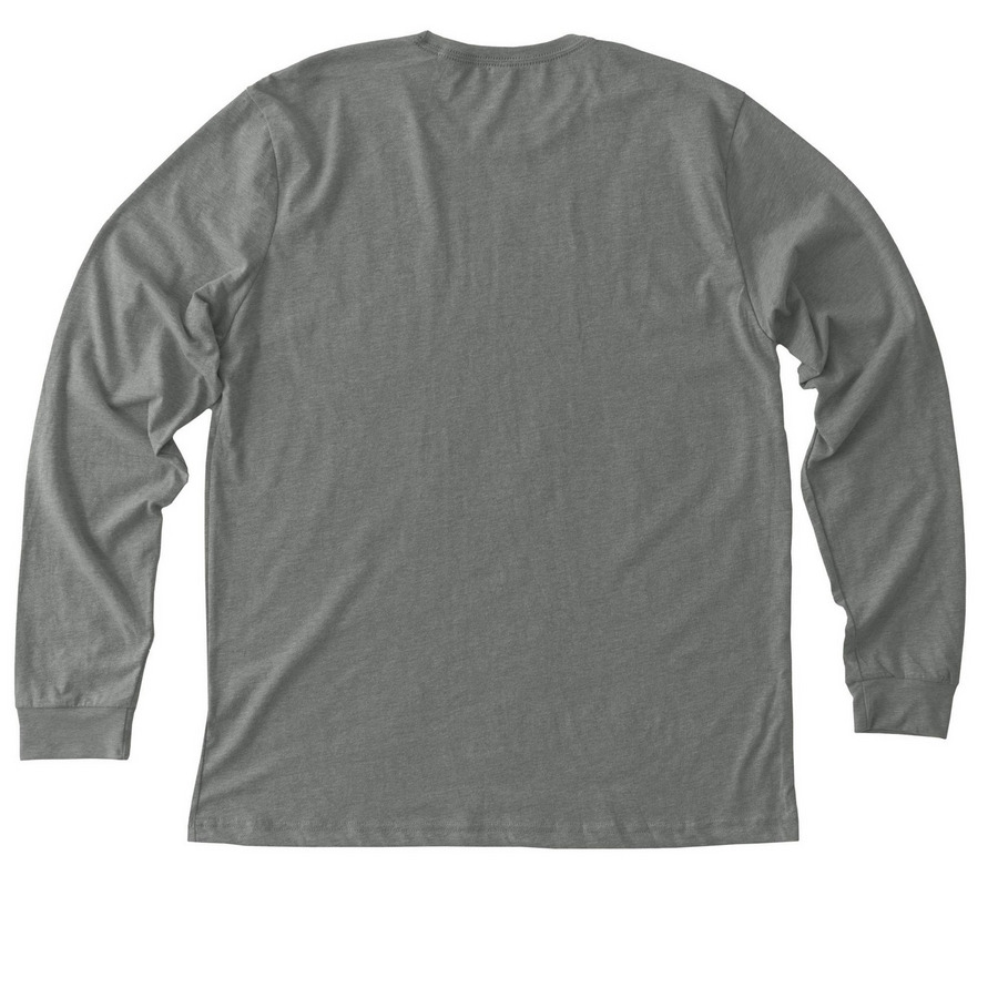 Long Sleeved Options, a Deep Heather Premium Long Sleeve Tee (back-view)
