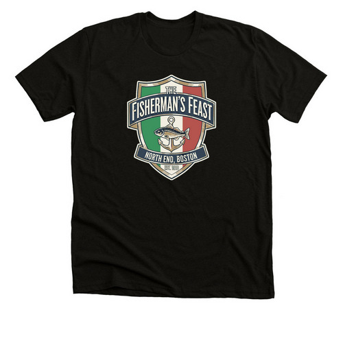 Fisherman's Italian Shield, a Solid Black Blend Premium Unisex Tee