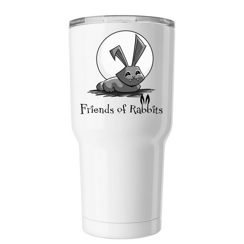 Vampire Bunny Logo Tumbler, a White Insulated Tumbler