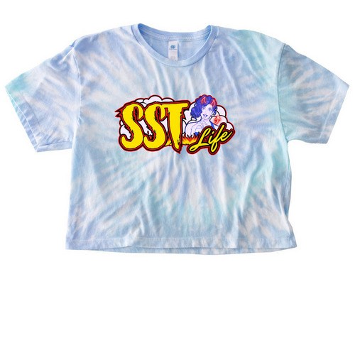 SSTLife - Devilish Vibes - Cropped Tops, a Lagoon Women's Tie Dye Cropped Tee