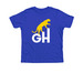 YELLOW AND WHITE LOGO - YOUTH SIZES, a Heather True Royal Premium Youth Tee