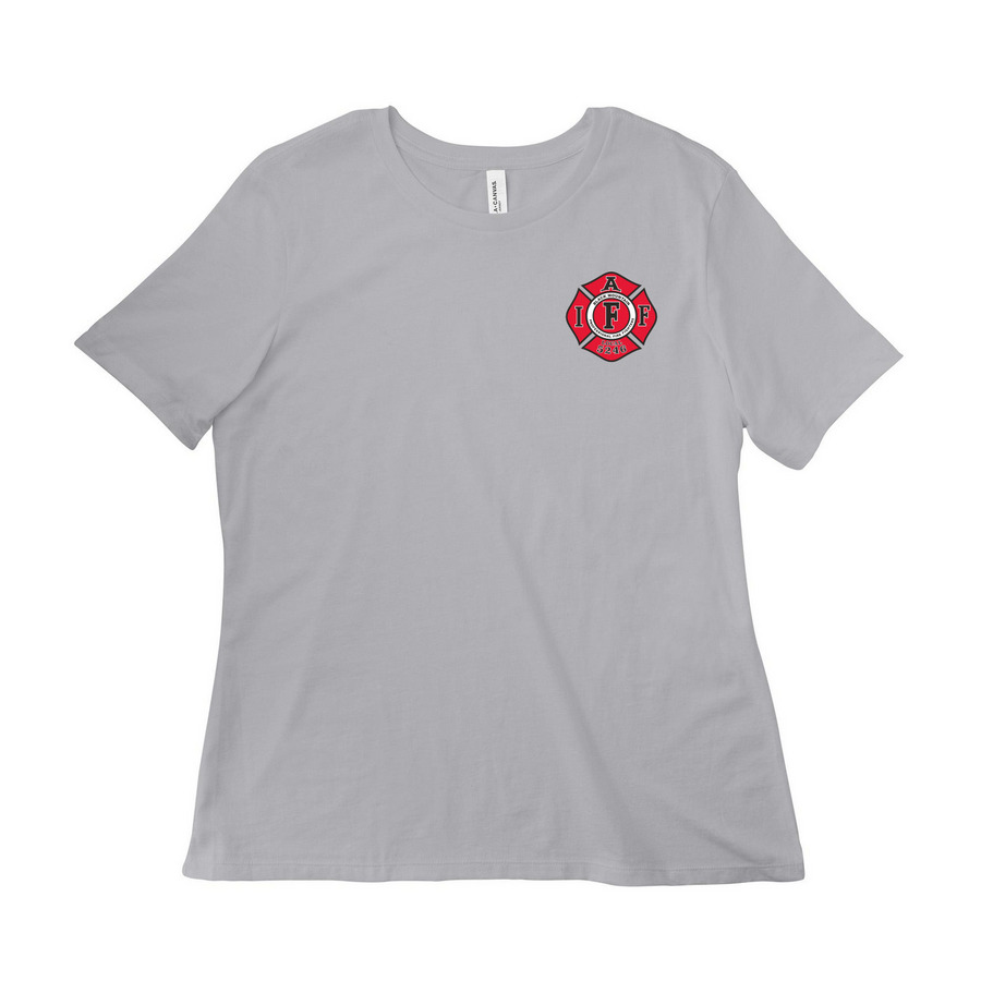 Black Mountain Professional Firefighters, a Solid Athletic Grey Women?s Relaxed Cotton Tee