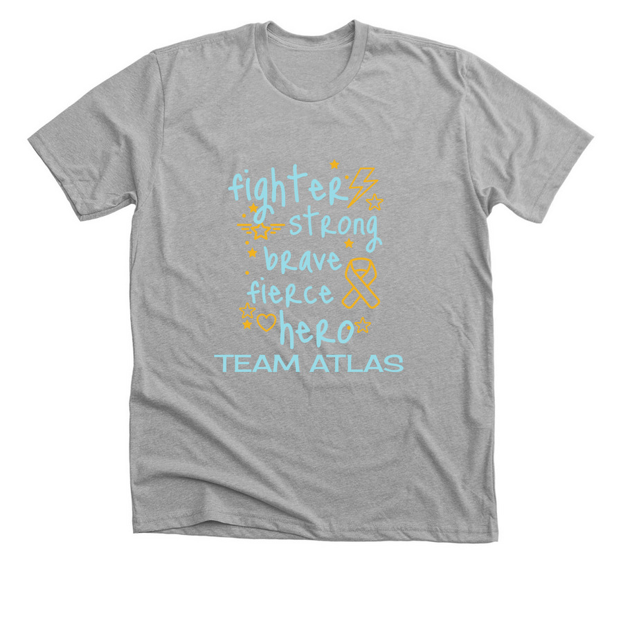 Team Atlas, a Athletic Heather Premium Unisex Tee