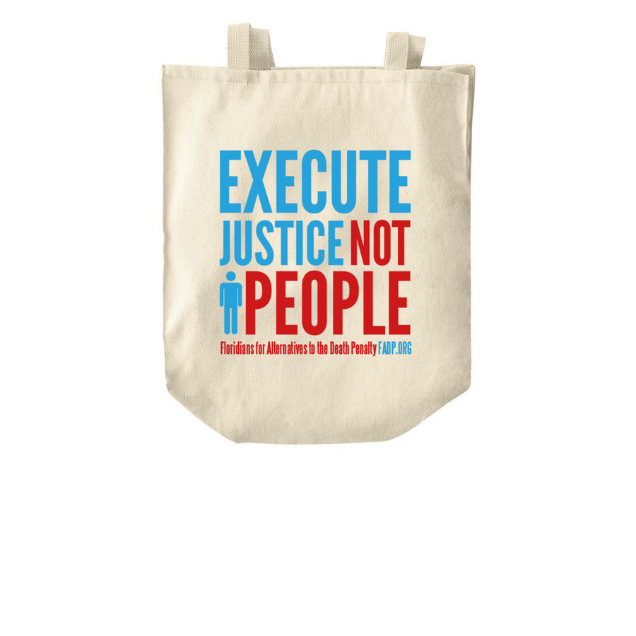 Execute Justice Not People Tote, a Natural Over-the-Shoulder Shopping Tote Bag