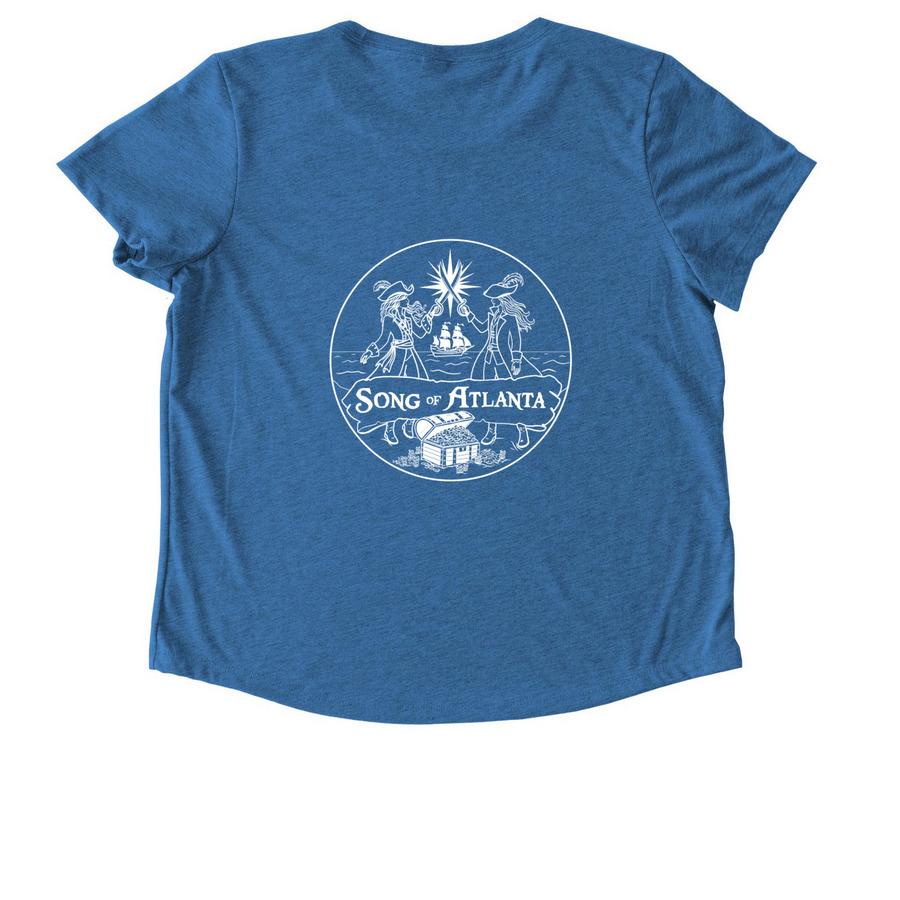 Port of Atlantia Crew - Tanks, a Azure Blue Allmade Eco Triblend Women?s Scoop Neck Tee (back-view)