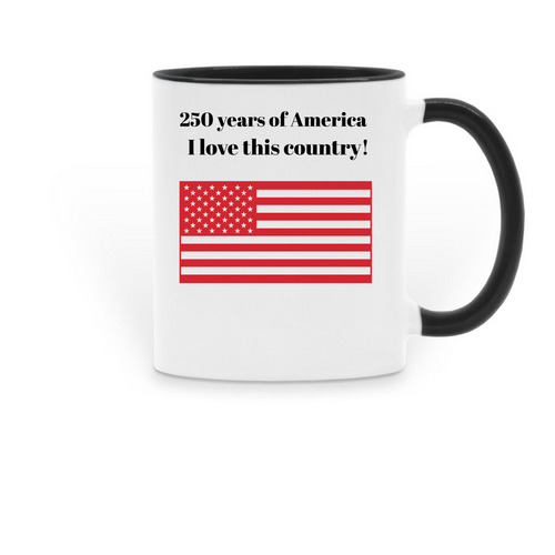 I LOVE THIS COUNTRY&nbsp;, a Black Two-Tone Ceramic Mug