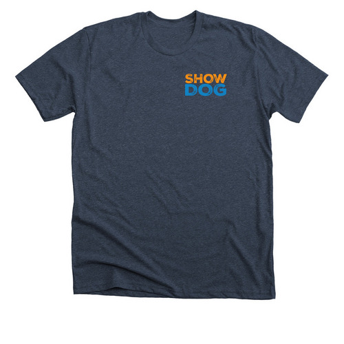 SHOW DOG T-Shirt, a Heather Midnight Navy Premium Unisex Tee