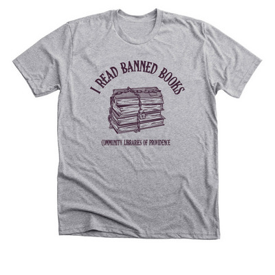 I Read Banned Books, a Athletic Heather Premium Unisex Tee