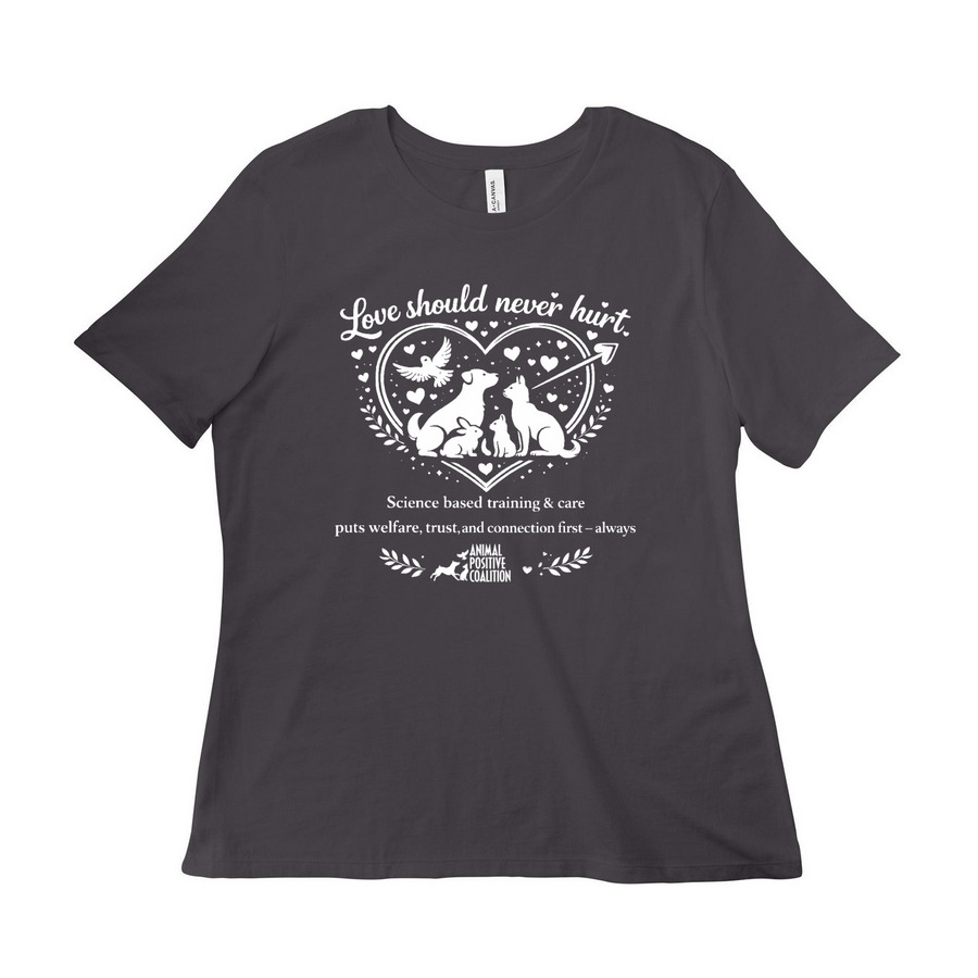 Animal Positive Coalition, a Dark Grey Women?s Relaxed Cotton Tee