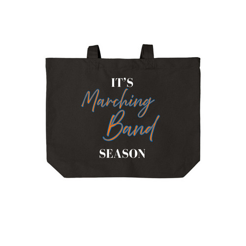 Marching for Music Scholarships, a Deep Black Cotton Canvas Tote Bag
