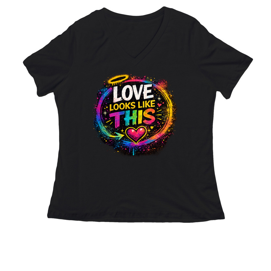 Wear the Movement. Live The Challenge., a Black Women's Relaxed V-Neck Tee