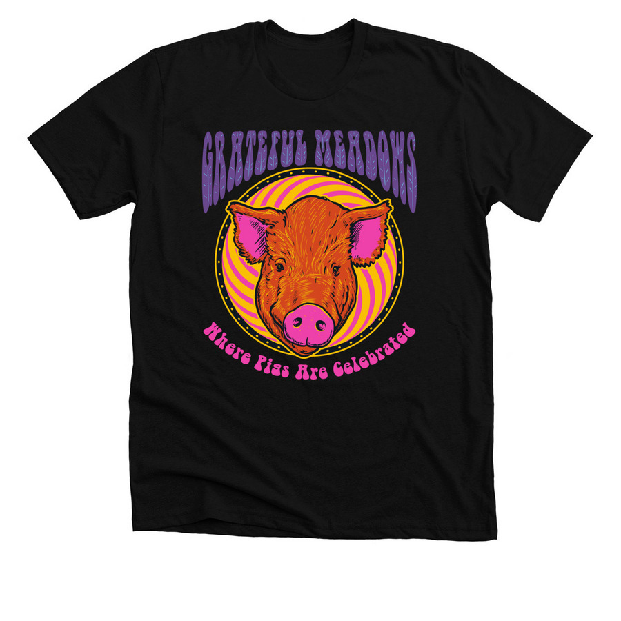 Grateful Meadows, a Solid Black Blend Premium Unisex Tee