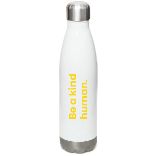 Be a kind human - Water Bottles, a White Stainless Steel Water Bottle