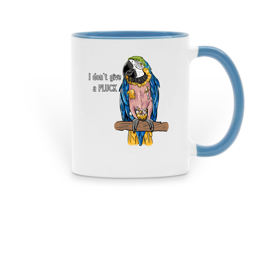 I don't give a PLUCK [mugs], a Light Blue Two-Tone Ceramic Mug